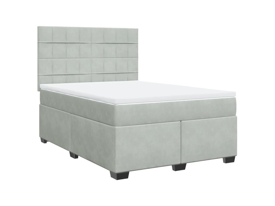 Box Spring Bed, Box Spring Beds Vidaxl Cinzeto Veludo (140 X 190 Cm)
