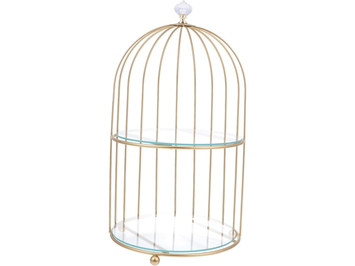 Suporte Para Bolo Em Formato De Gaiola De Pássaro Dourada, Suporte Decorativo Para Cupcakes E