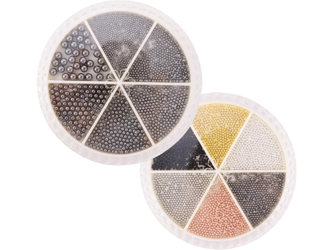 2 Conjuntos De Miçangas De Metal Para Nail Art, Acessórios Para Manicure Faça Você Mesma