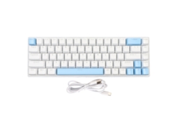 Aetheria teclado Gamer Mecânico Azul Usb 68 Teclas Rgb 10 Modos Rolagem N Key Branco Azul