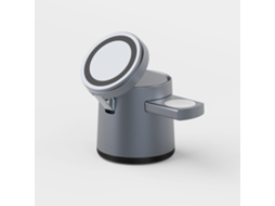 Estação de Carregamento 3 em 1 para Carregador Apple Magsafe Suporte de Carregamento Sem Fio Portátil para Iphone 16 15 14 13 12 Pro Max e IKIKSO