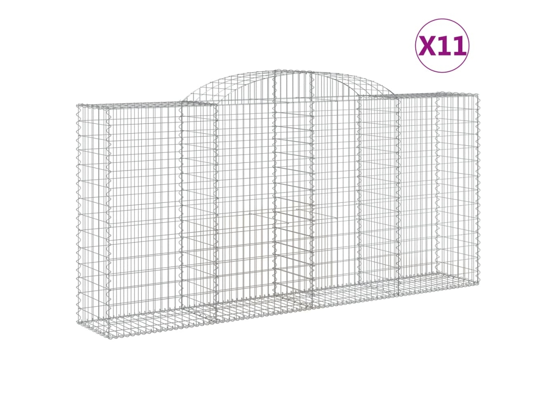 Gabion Basket, Gabion Baskets Vidaxl Prateado Ferro (300 X 50 X 140/160 Cm)