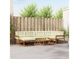Vidaxl Conjunto De Sofás Para Exterior 7 Pcs Natural E Creme