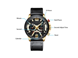 Relógio Masculino Curren 8329 Quartzo 3 Sub dials Calendário 3atm Resistente À Água Casual