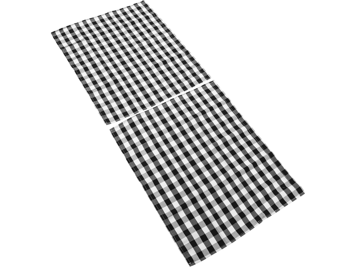 Cortinas Curtas Xadrez Búfalo Em Preto E Branco, 2 Peças, Bandôs Decorativos Para Janelas De Cozinha Gokoco