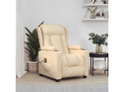 Vidaxl Poltrona De Massagens Tecido Cor Creme