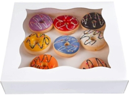 Caixas Para Confeitaria Com Janela Em Pvc, 30,5 X 7,6 Cm, Tortas E Bolos, Caixa Pequena De Papel Natural (branca, 15 Unidades)