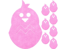 8 Capas para Utensílios Decorativos em Forma de Frango para Páscoa para Festa e Decoração de Mesa 16x11cm Rosa