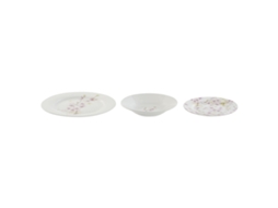 Conjunto de Louça HOME ESPRIT Branco Verde Cor de Rosa Porcelana 18 Peças 27 X 27 X 2 Cm