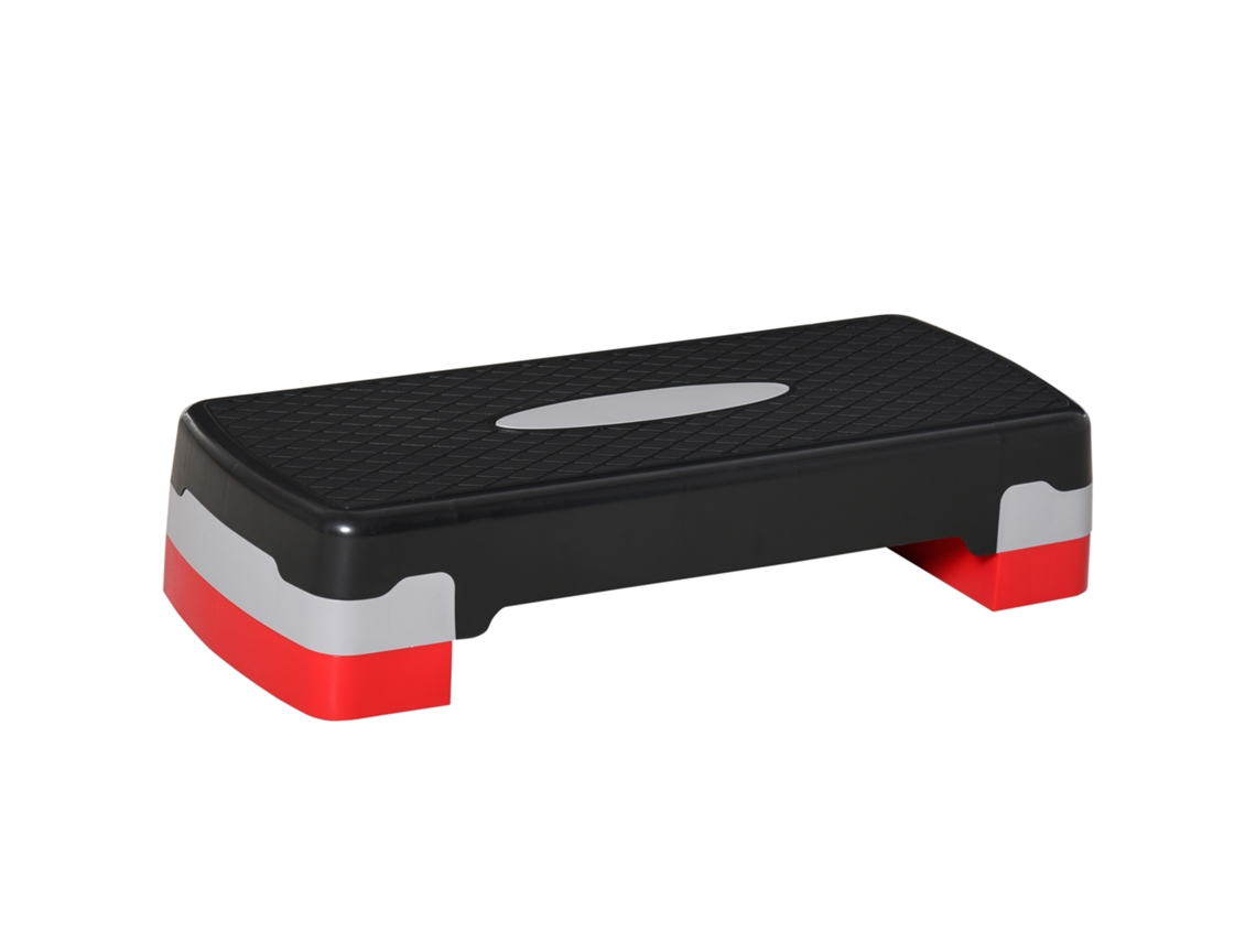 Stepper ajustável em 2 passos, 68x28x15cm, preto, cinza, vermelho | S/MARCA