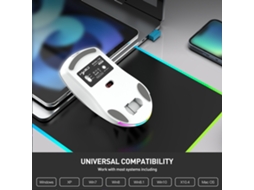 Rato Gamer Sem Fio Hxsj T26 2.4g Bt5.1 Recarregável 4800dpi Rgb Para Pc E Laptop