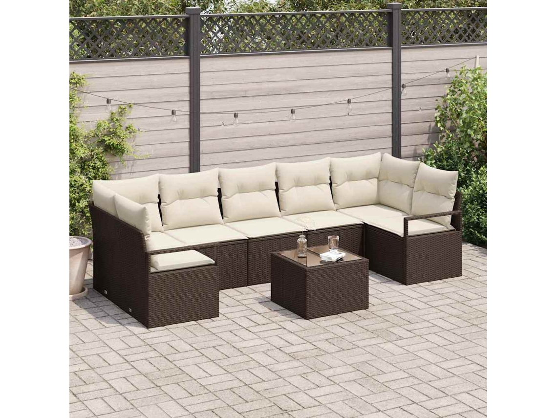 Vidaxl Conjunto De Sofá De Jardim 8 Unid. 7-número De Lugares