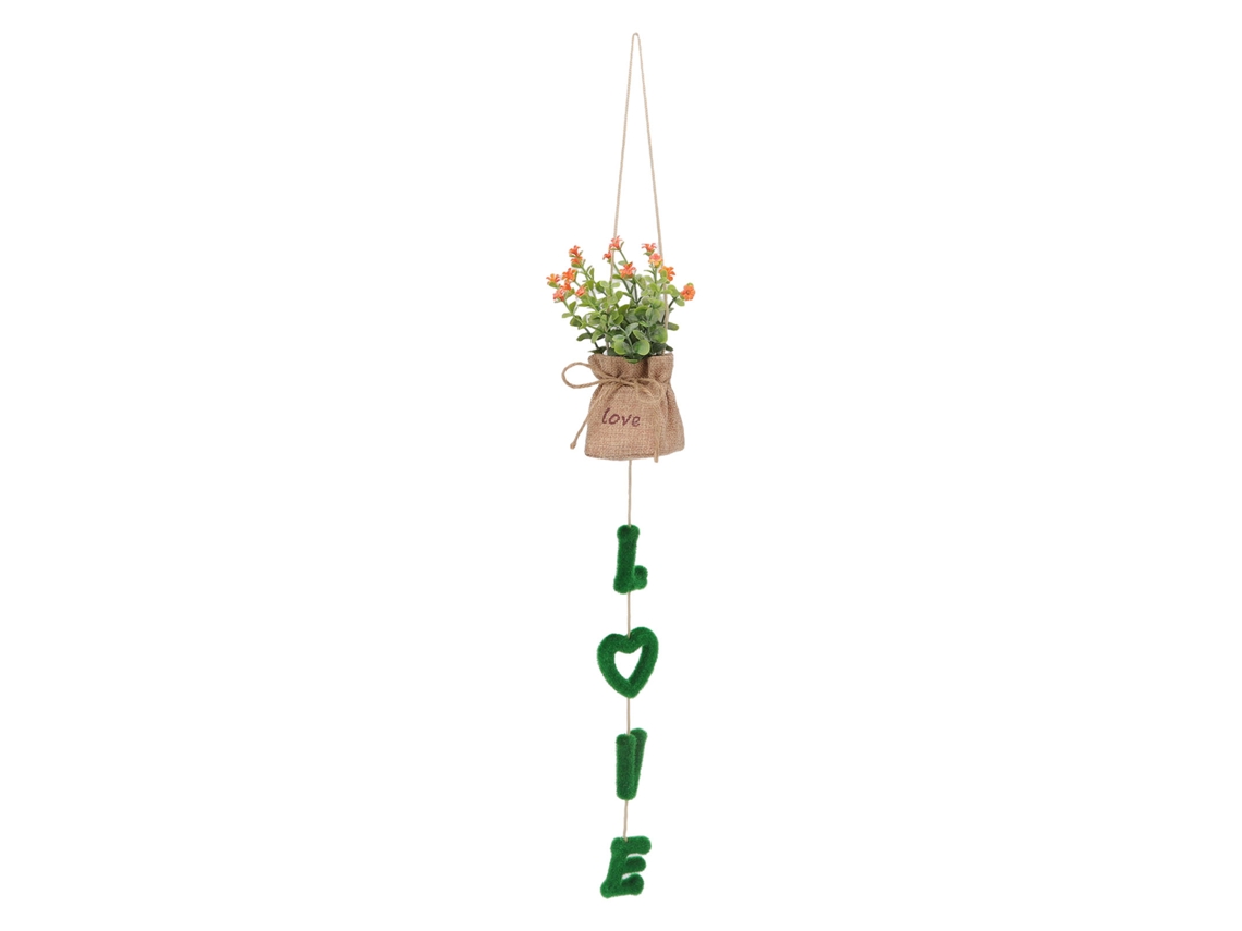 Cesta Colgante de Flores Artificiales de Plástico Y Lino para Hogar Y Boda Decoración Colgante
