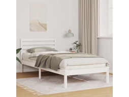 Vidaxl Estrutura da Cama Branco 90 X 210 Cm Madeira de Pinheiro Sólida