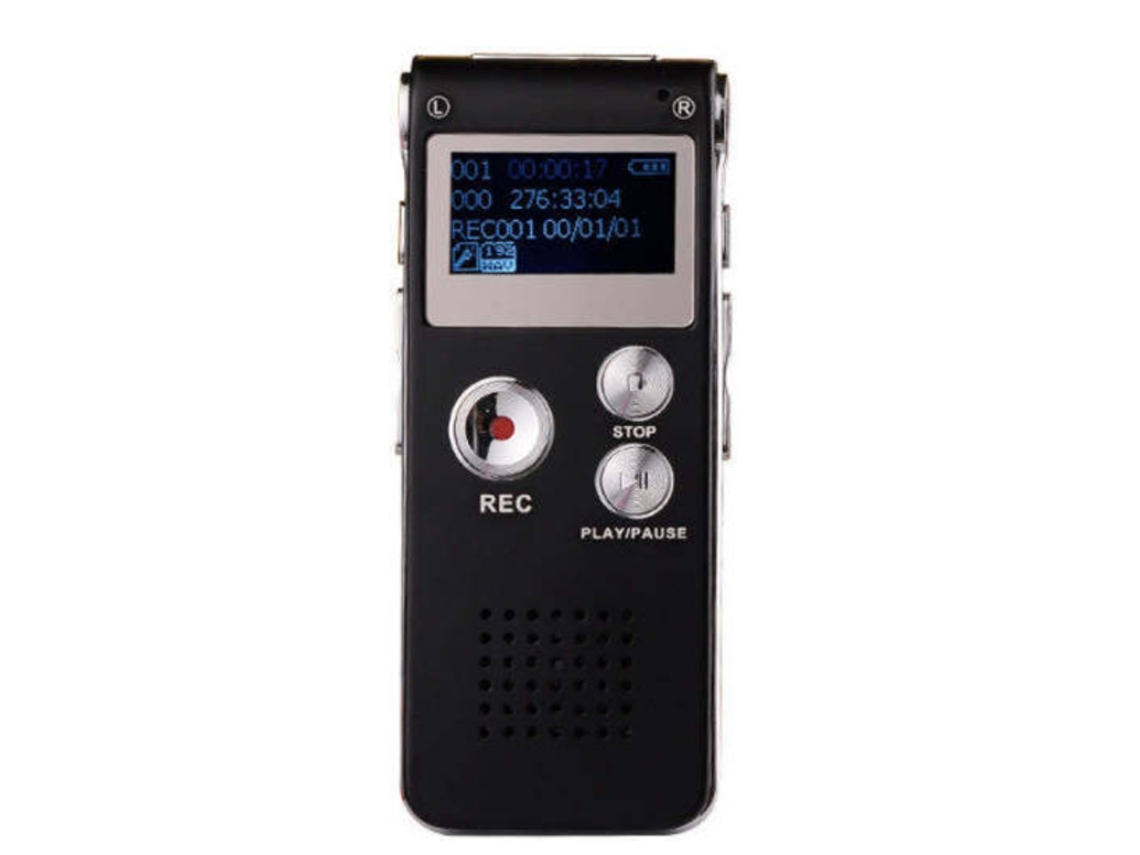 Gravador De 8 Gb Com Microfones Duplos Sensíveis Para Reprodução De Mp3, Usado Para Entrevistas Em Reuniões De Curso Yizhood (preto)