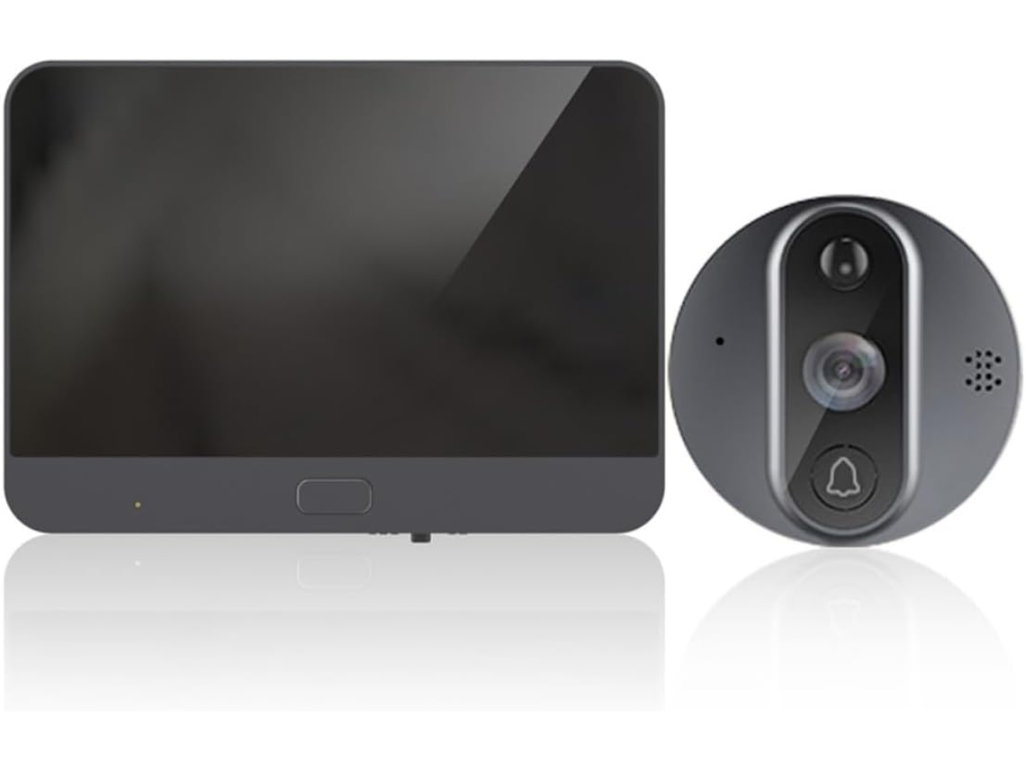 Câmera Eletrônica Olho De Gato Com Wi-fi, 720p E 1mp, Para Videochamadas | 32gb De Armazenamento, Bateria