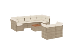 Garden Sofa Set, Garden Sofa Sets Vidaxl Bege Rattan / Vime (n/a)