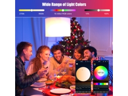 Lâmpada Inteligente Rgb+cct E26/e27 800lm Controle App Bt Sincronização Música Timer Dimmable