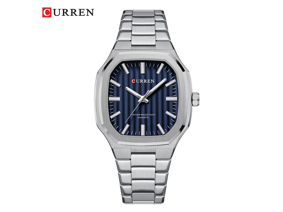 Relógio Masculino Moderno e Criativo com Pulseira de Aço, Formato Retangular, Relógio de Quartzo para Negócios. MDUG