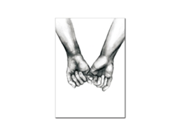 Nordic Poster Preto Branco Mãos Dadas Canvas Arte de Parede Minimalista