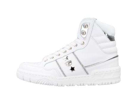 Sapatos de Mulher CHIARA FERRAGNI Sne High Leath Tecido Branco (36)