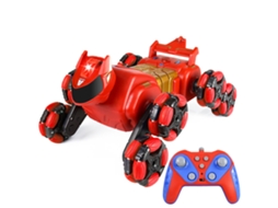 Carro de Controlo Remoto Duplo Vermelho Jc015 4wd com Robô Cão, Música, Luz e Acrobacias Brinquedo Todo o terreno para Meninos e Crianças. MDUG