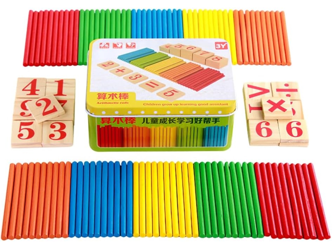 Besportble Brinquedo de Matemática Madeira para Meninos e Meninas, Jogo Digital Aprendizagem, Desenvolvimento