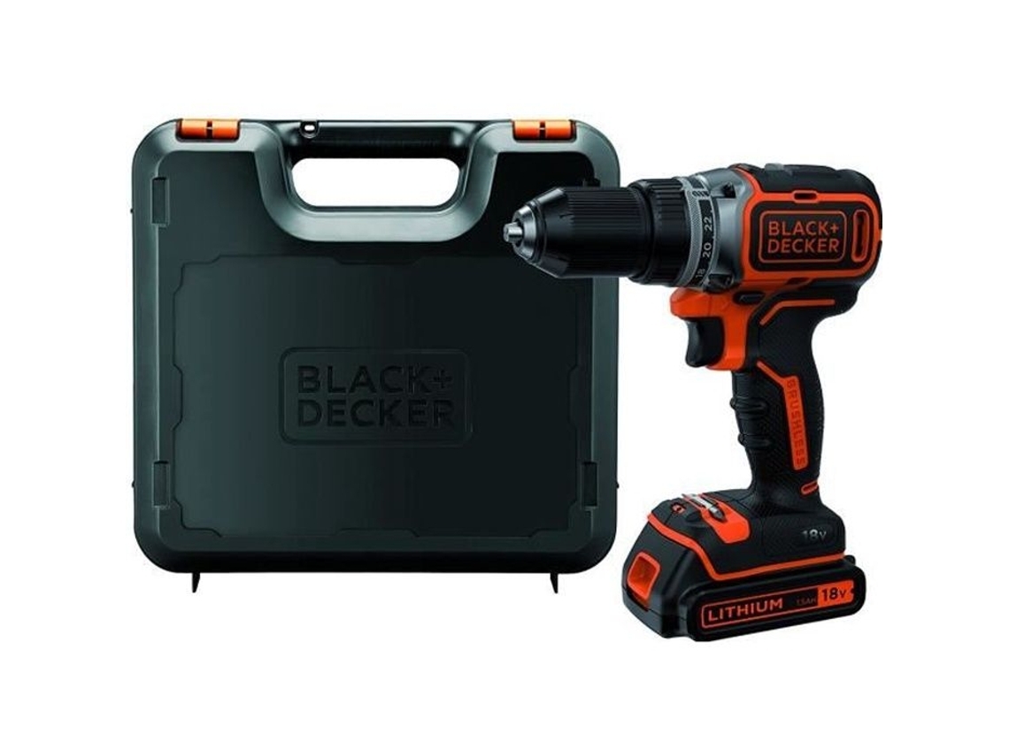 Furadeira Sem Fio BLACK+DECKER Bl186K-Qw Carregador de Bateria 1 5 Ah 18 V Mandril Sem Chave 2 Velocidades BLACK+DECKER