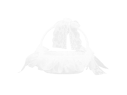 Cesta de Flores de Casamento com Renda Branca Romântica Leve Elegante para Decoração de Casamento | S/MARCA