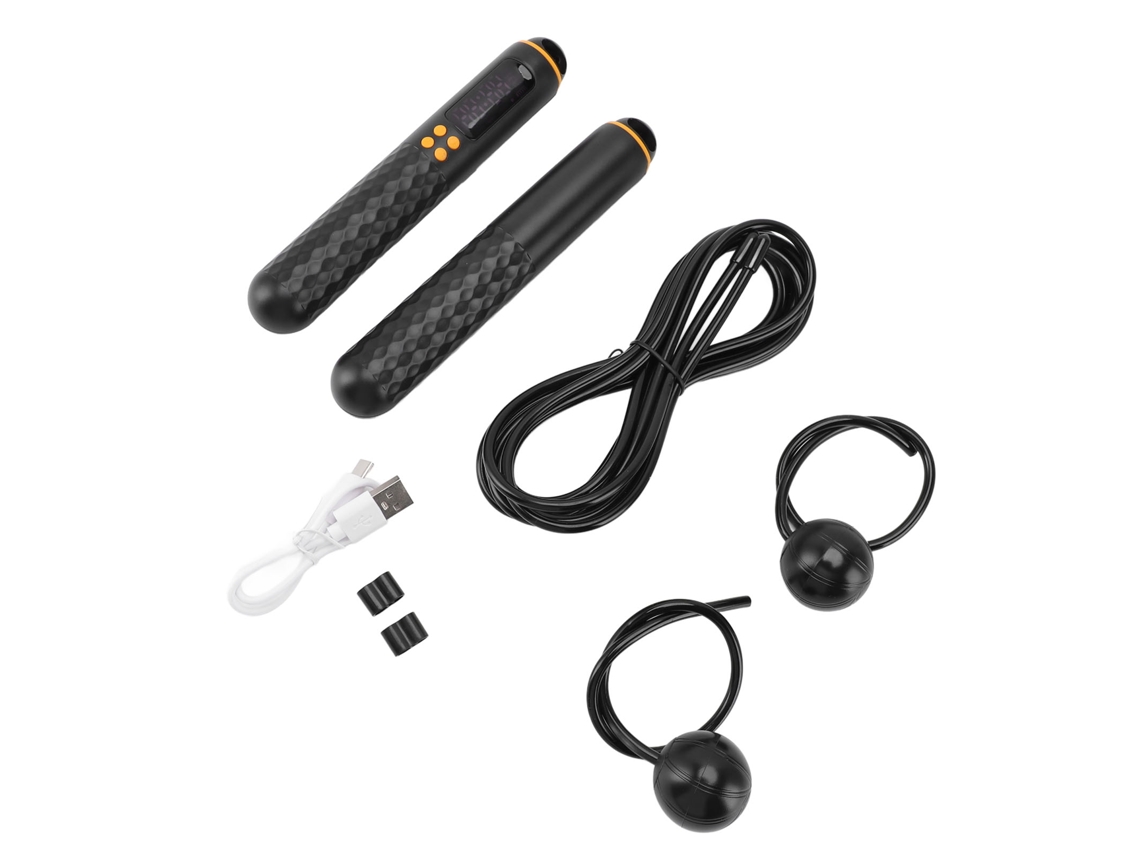 Cuerda para saltar con contador de peso, inalámbrica, para fitness, negro | S/MARCA