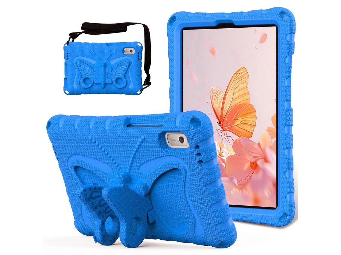 Capa para Lenovo Tab M9 com suporte de borboleta e alça de ombro, azul Chennnls