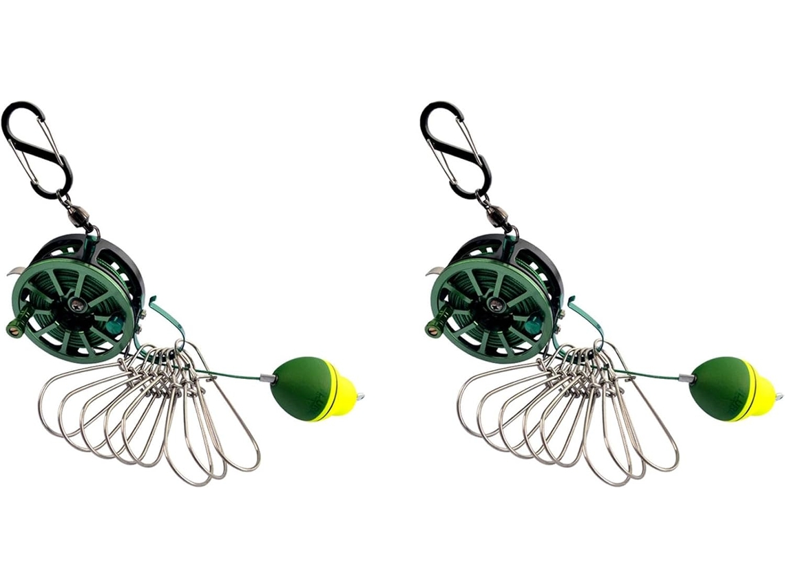 2x Passador de Linha para Pesca em Aço Inoxidável com Trava para Carretel, Ideal para Peixes Vivos. SFUSHOS