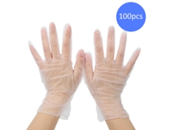 100 guantes de plástico desechables impermeables y resistentes al aceite para crear labiales caseros Vante (blancos)