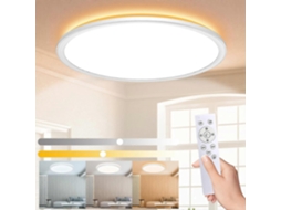 Rebe lâmpada de Teto Led Regulável 30w 3000lm com Controle Remoto, Acessório de Teto Redondo com 3 Temperaturas de Cor e Modo Noturno