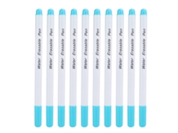 Conjunto de 10 Canetas Apagadoras Solúveis em Água para Tecido, Acessórios para Costura e Artesanato, Ponta Única, Azul. AQUAFORGE