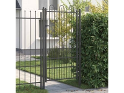 Vidaxl Portão De Cerca Dronten 100 X 175 Cm Aço Preto Trancável