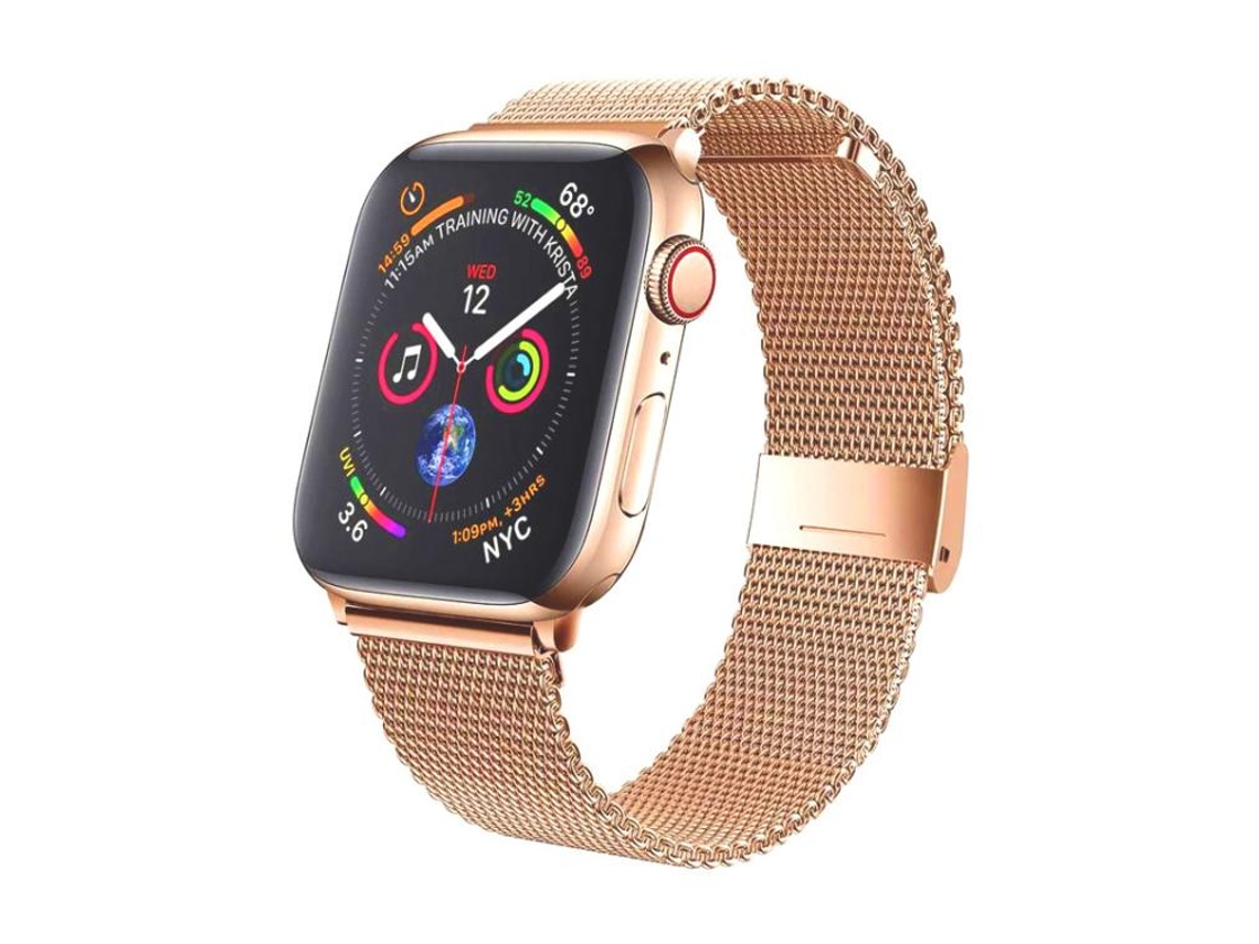 Bracelete para Apple Watch 46/49/45/44mm Metal com Fivela Milanesa Prateada XIAOMOYU