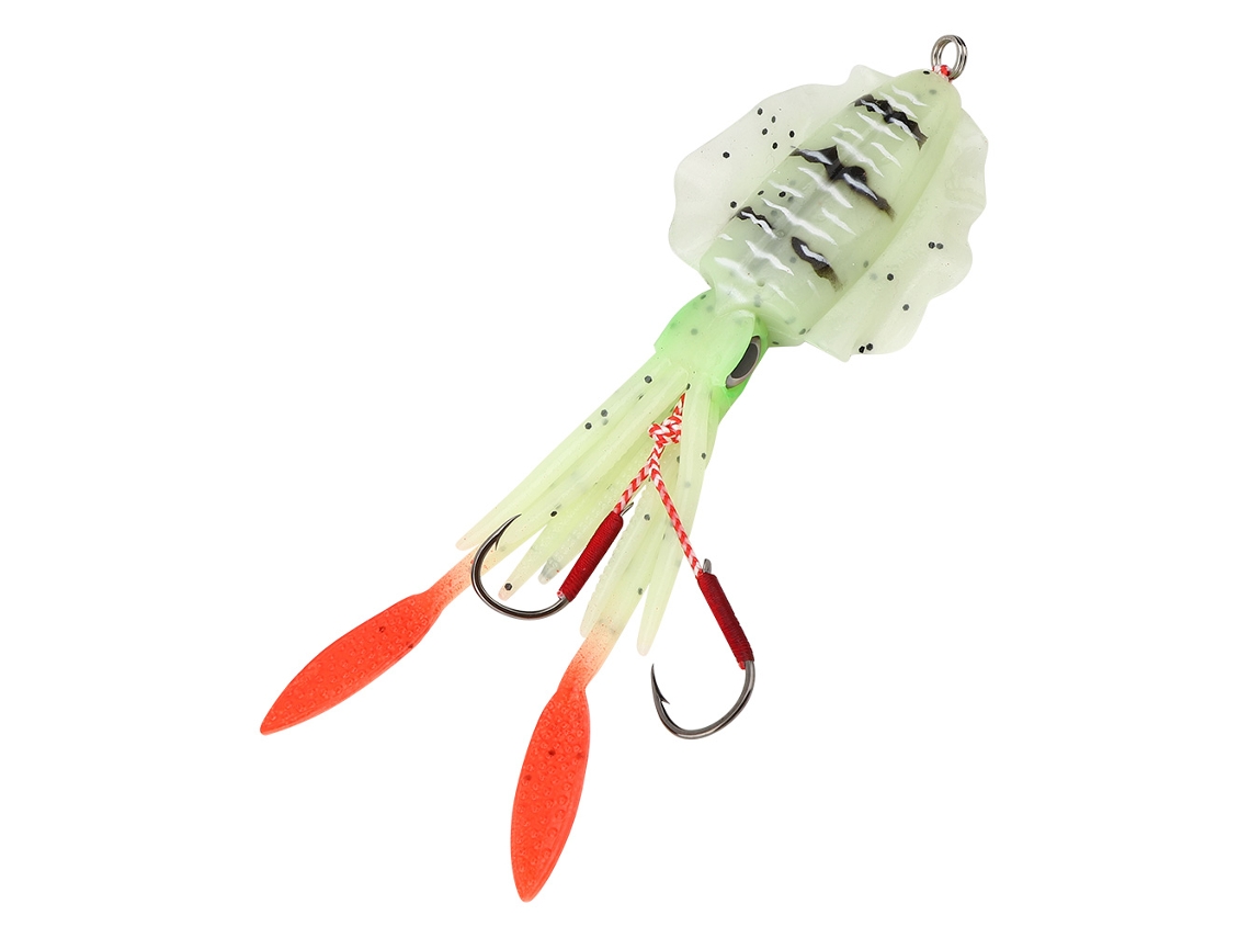 Squid Bait (luminous Simulation, Double Hooks With Lead) Sea Fishing Boat Fishing Deep Sea Lure Octopus Soft Bait Ty-09