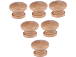 Conjunto De 6 Puxadores Madeira Genéricos Em Formato Cogumelo Para Armários Cozinha, Com Design Elegante E Fácil