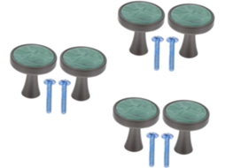 Conjunto De 6 Puxadores Porta Redondos E Simples Em Liga Zinco Para Armários Cozinha