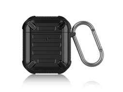 Fones De Ouvido Sem Fio À Prova De Choque, Espada Afiada, Armadura De Silicone, Capa Protetora Para Airpods 1/2, Preto Ushion