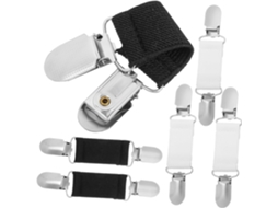 Merryhapy Conjunto de 6 Peças de Fixação de Fivelas Antiderrapantes, Tiras Elásticas para Lençóis, Alfinetes para Toalha de Mesa