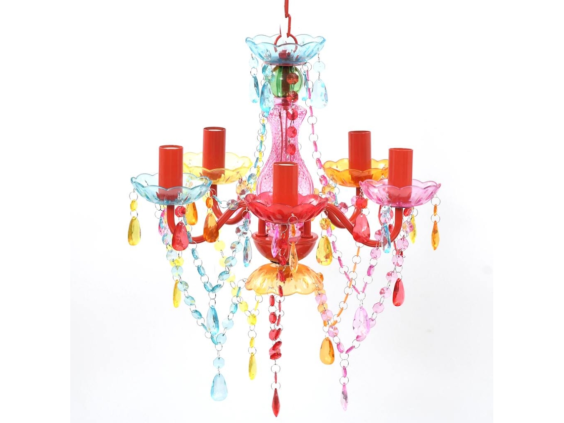 Vidaxl Lustre Multicolor com 5 Bulbos