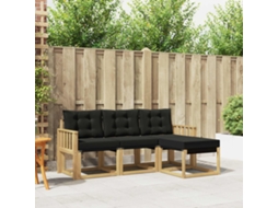 Vidaxl Conjunto De Sofás Para Exterior 4 Unid. Branco E Preto