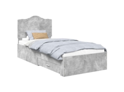 Estrutura da Cama Cinzenta em Madeira Processada 100x200 cm MAISON EXCLUSIVE