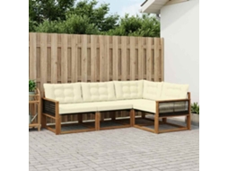 Vidaxl Conjunto De Sofás Para Exterior 4 Unid. Natural E Creme