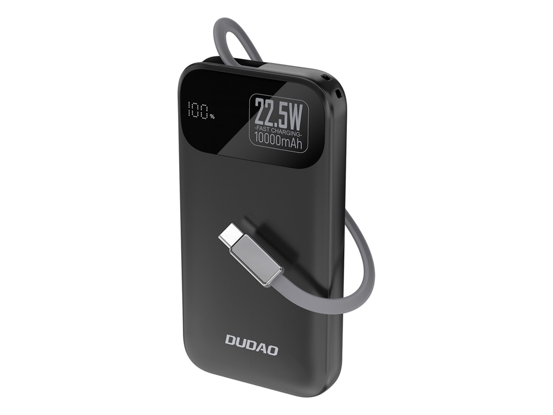 Powerbank K31 10000 Mah 22.5w Pd Z Wbudowanym Kablem Czarny DUDAO