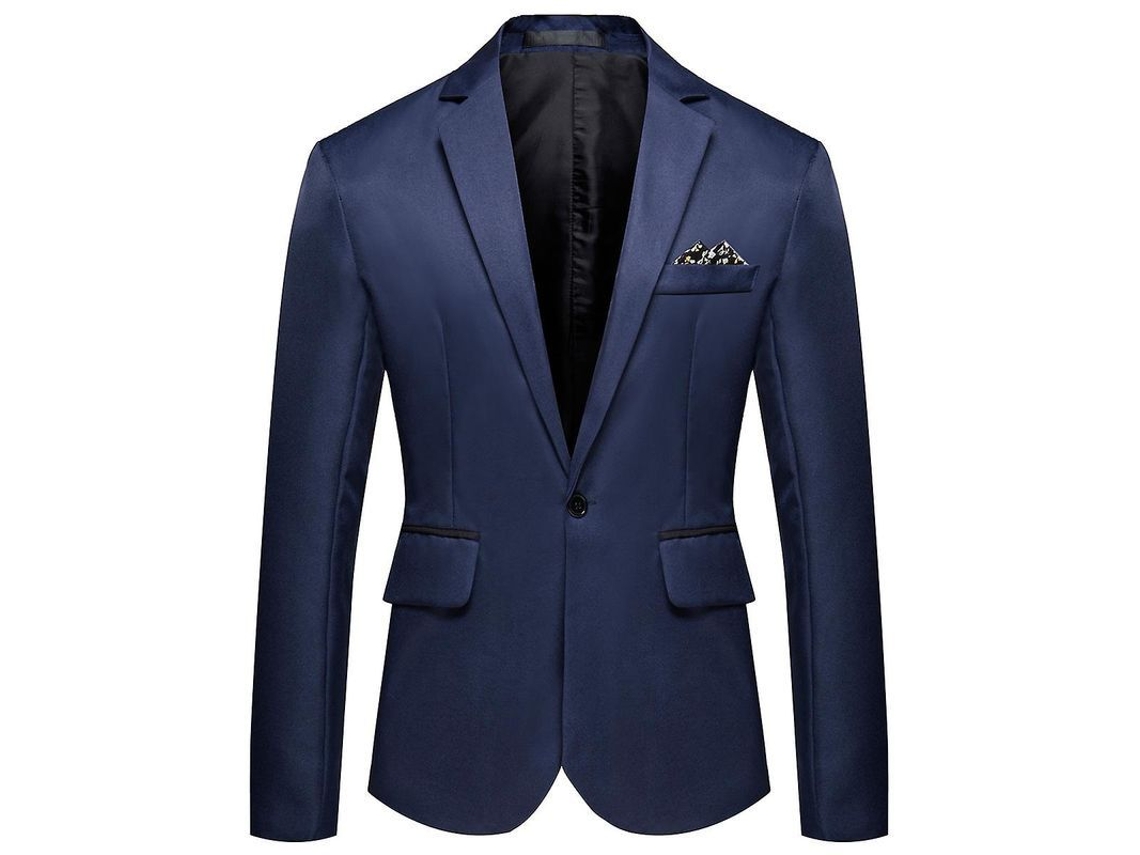 Fasst jaqueta Casual para Homem Mystdiy com Botón Soltero, Solapa em V, Estilo Juvenil, Slim | S/MARCA