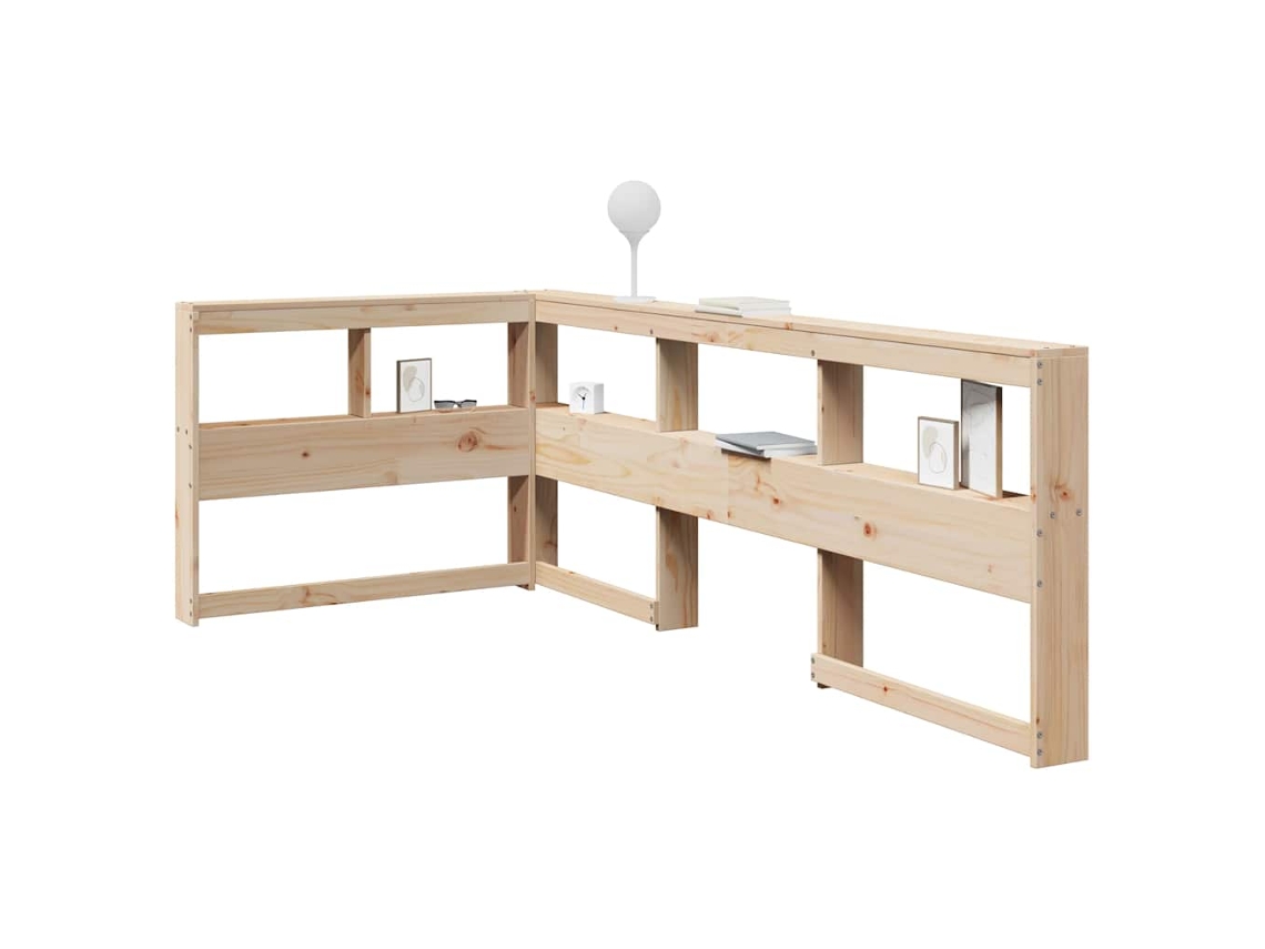 Cabecero en forma de L Librería 80 cm Madera Maciza de Pino