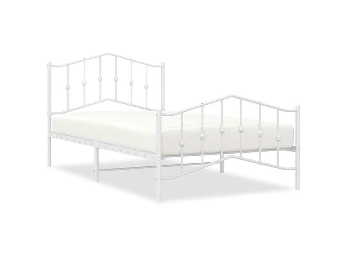Bed Frame, Bed Frames Vidaxl Branco Aço (100 X 200 Cm)